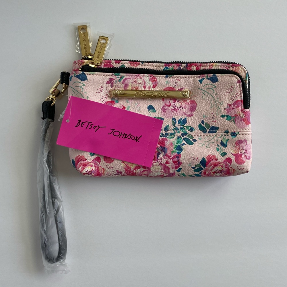 Betsey Johnson Wristlet Pouch, Blush Floral